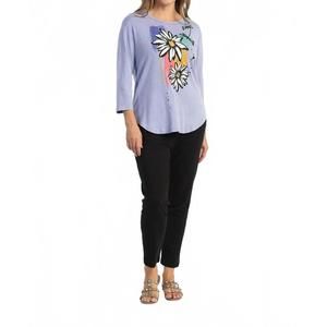 NEW JESS & JANE twins mineral washed cotton top in periwinkle
